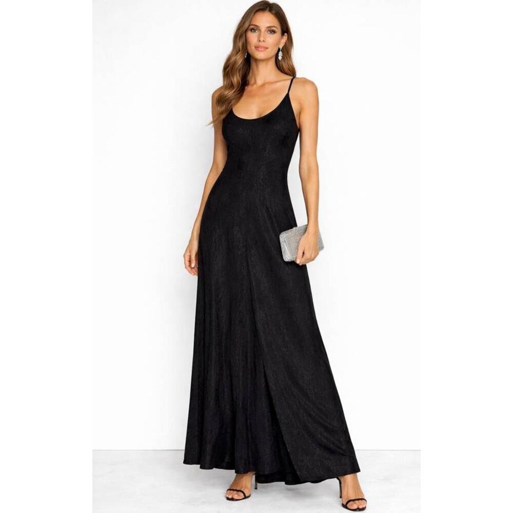 Balenciaga Snake Silk Blend Jacquard Minimal Maxi Dress in Black IT 38 US 4